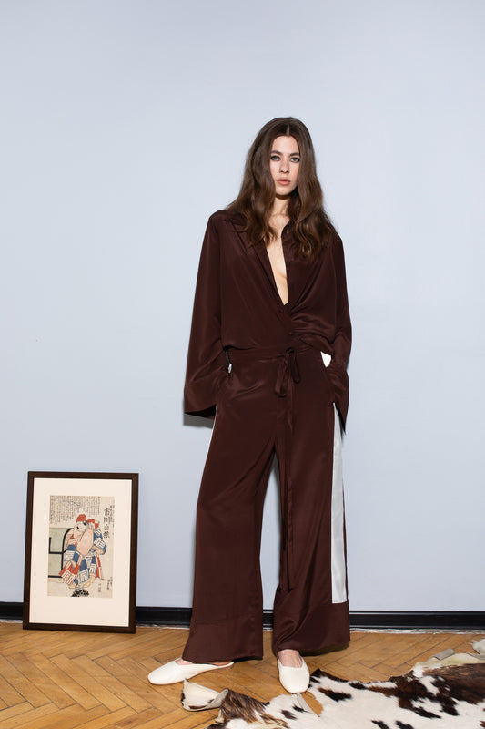 Шовкові брюки з лампасами