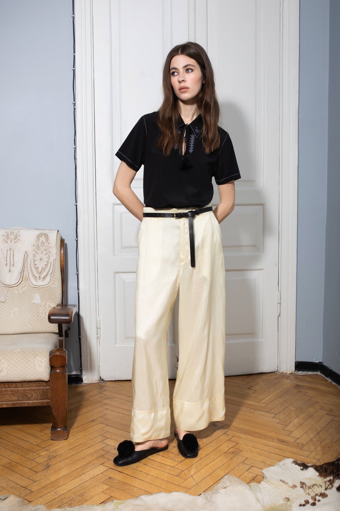 Шовкові брюки